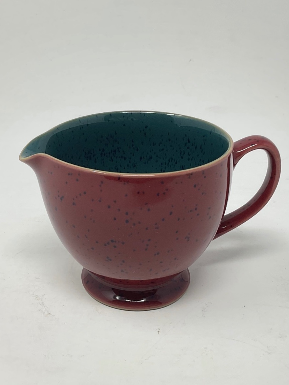 Denby Harlequin (retired) Stoneware Red Blue Creamer